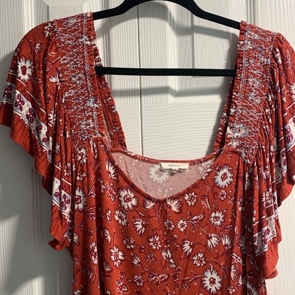 Brick Red Floral Maurice’s Top - Picture 9 of 11
